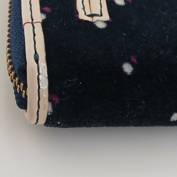 Vintage Y2K Juicy Couture Velour Polka Dot Wallet Navy Blue - Picture 7 of 7